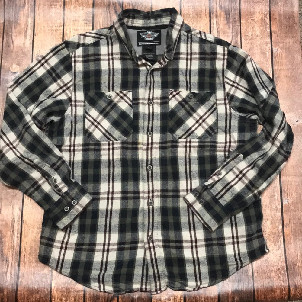 Harley-Davidson Thick Plaid Flannel Shirt
